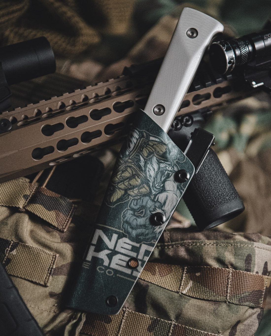 Trained Monkey blade with rifle and plate carrier